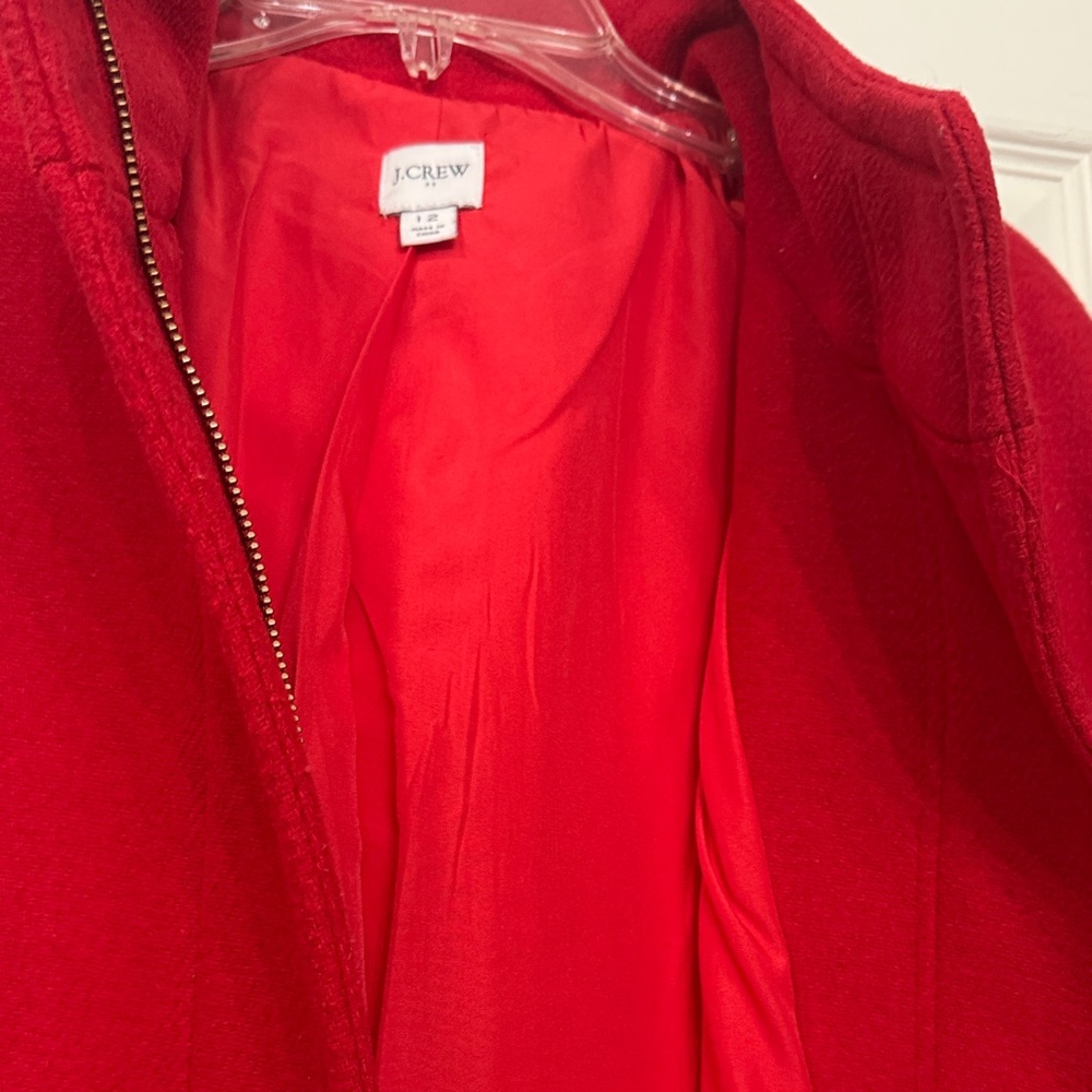 ❤️ J. Crew Women's Red Coat, Beautiful Wool, Size 12, Excellent!! - Picture 6 of 6